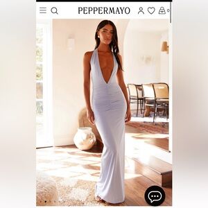 Whisked Away Halterneck Maxi Dress - Blue